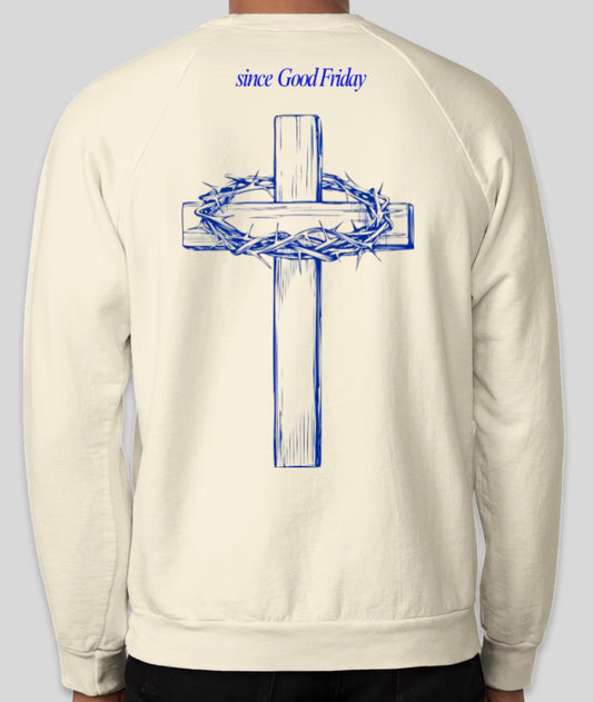 Jesus is My King Cream/Blue Sweatshirt